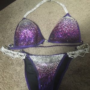 Bikini competition Muscle dazzle purple ombré